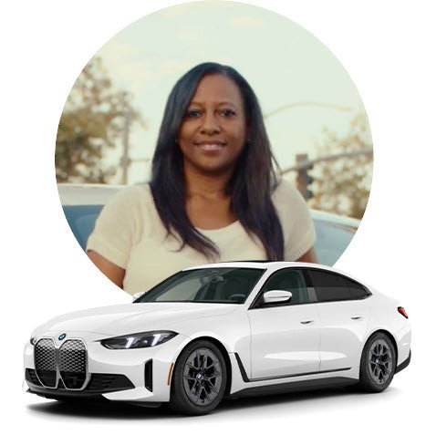 Image of Simone and her BMW i4.