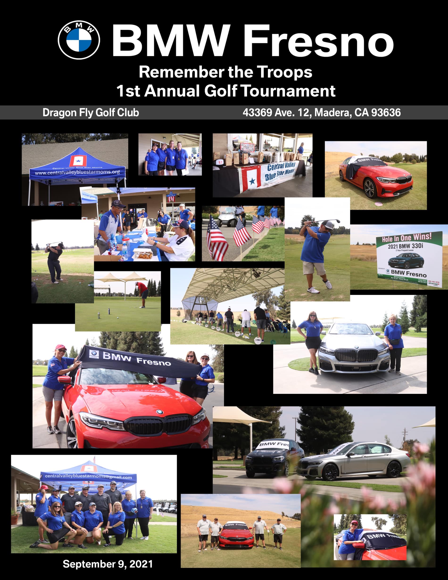 charity golf event photo collage BMW Fresno in Fresno CA