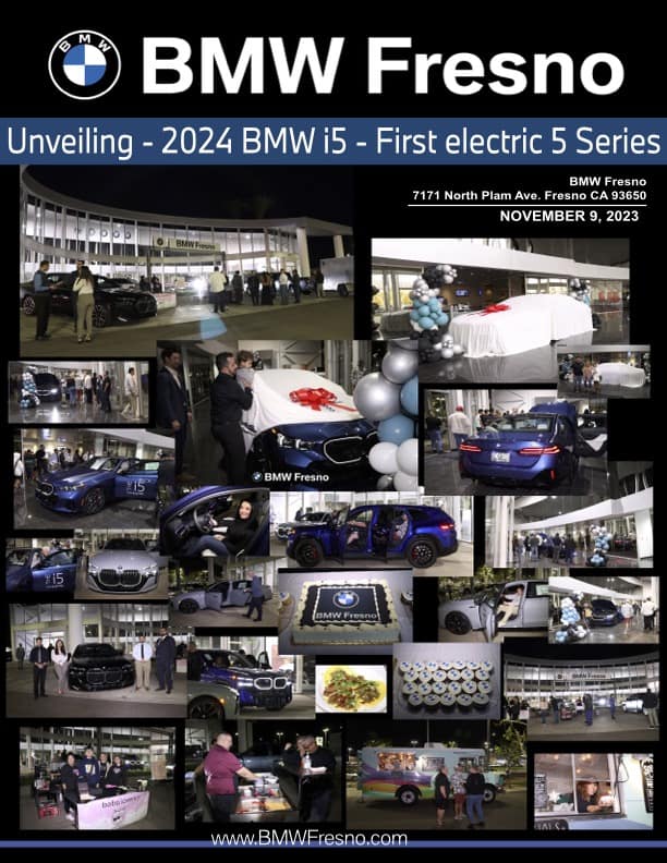 bmw i-5 unveiling event photo collage BMW Fresno in Fresno CA